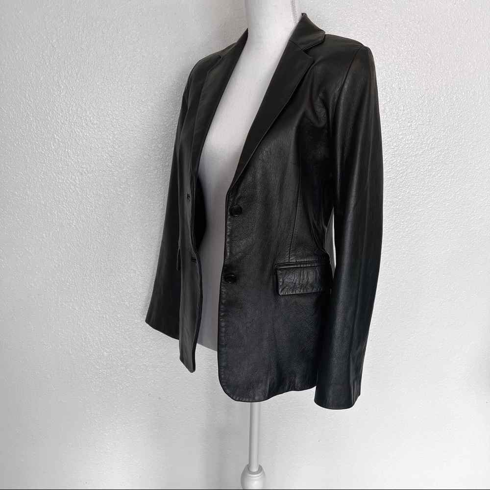 Vintage Wilson’s Leather “les jours” black leather blazer jacket